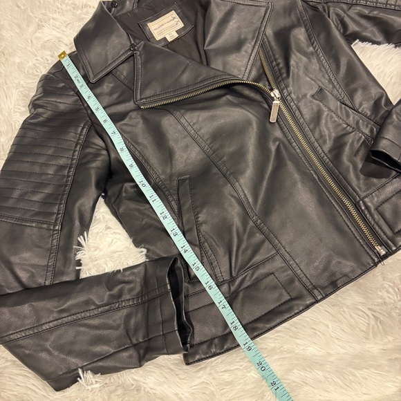 Melrose and Market Women's Black Vegan Leather Moto Jacket XS - Picture 3 of 11